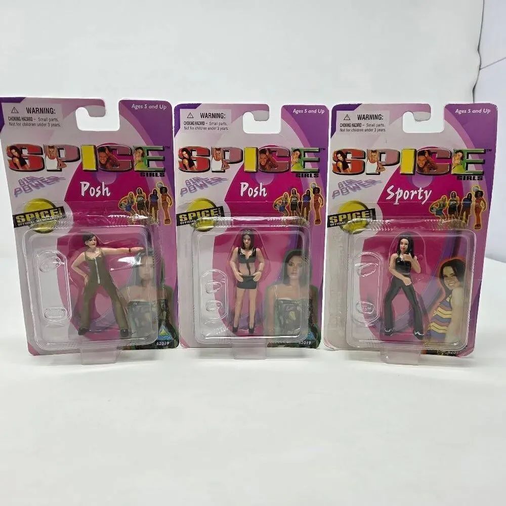SPICE GIRLS 1998 TOYMAX 3" FIGURES LOT OF 3 POSH POSH SPORTY NEW